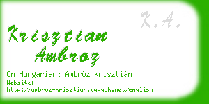 krisztian ambroz business card