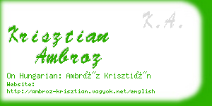 krisztian ambroz business card